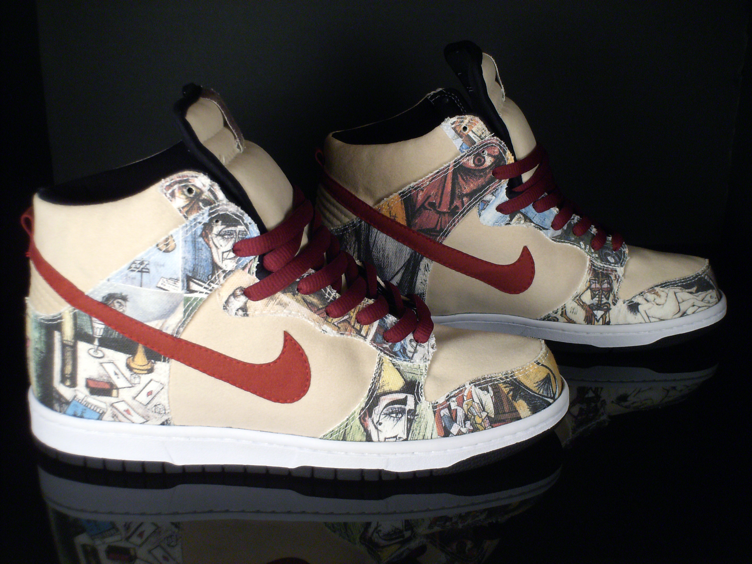 burgundy white dunks